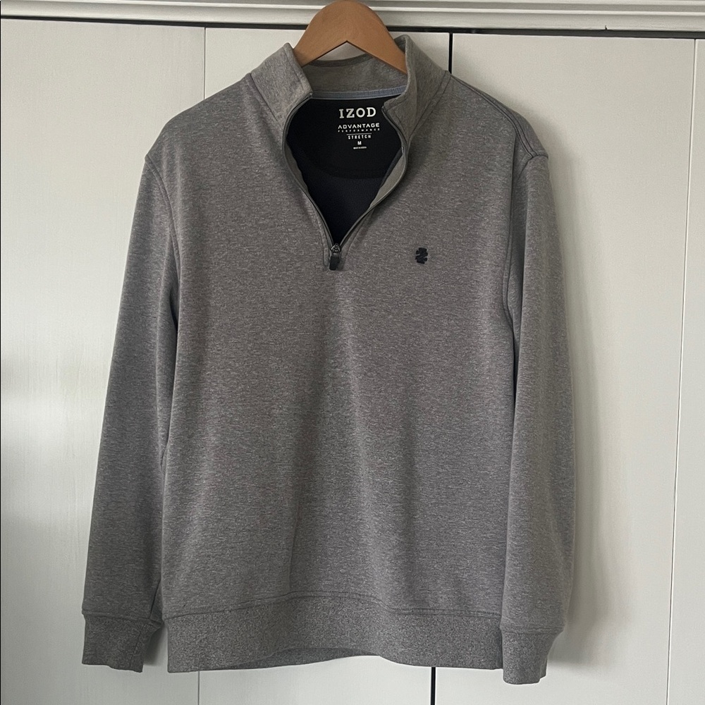 IZOD Men's Charcoal Zip-Up Sweater